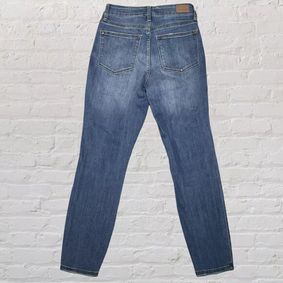Judy Blue Jeans Womens 25x28 Blue Slim Fit Denim Mid Rise Medium Wash Stretch - Picture 7 of 11
